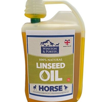 Olio di semi di lino naturale al 100% per cavalli - 1L