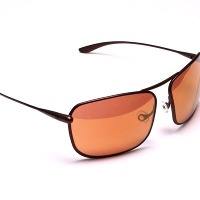 Iono - Lunettes de soleil photochromiques Brunello Titanium Frame Gold Mirror Copper / Brown