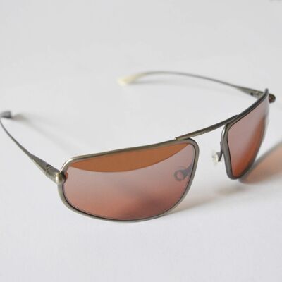 Strato – Natural Titanium Frame Silver Gradient Mirror Copper/Brown Photochromic Sunglasses