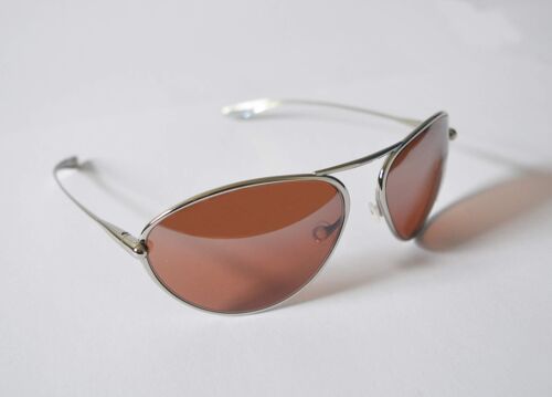 Tropo – Polished Titanium Frame Silver Gradient Mirror Copper/Brown Photochromic Sunglasses