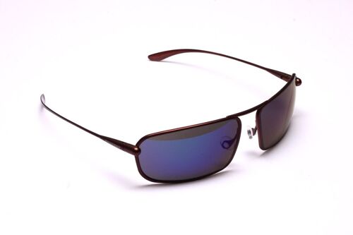 Meso – Brunello Titanium Frame Iridescent Blue Mirror Grey Polarized Sunglasses