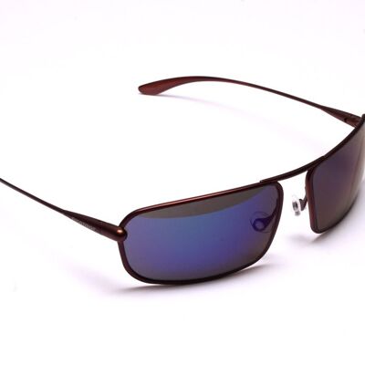 Meso – Brunello Titanium Frame Iridescent Blue Mirror Grey Polarized Sunglasses