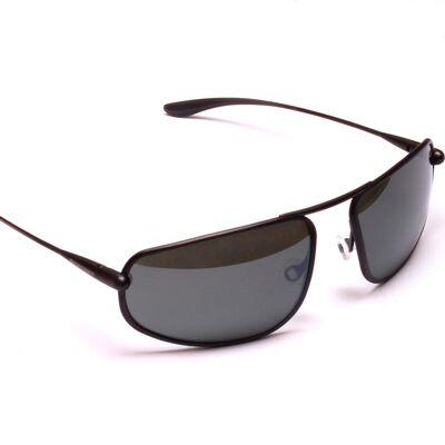 Strato – Polarisierte Sonnenbrille mit Graphit-Titan-Rahmen, hellsilbern, verspiegelt, grau