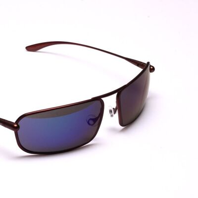 Meso – Brunello Titanium Frame Iridescent Blue Mirror Grey High-Contrast Sunglasses