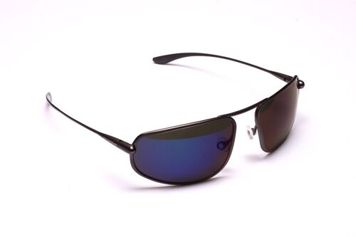 Strato – Gunmetal Titanium Frame Iridescent Blue Mirror Grey Polarized Sunglasses