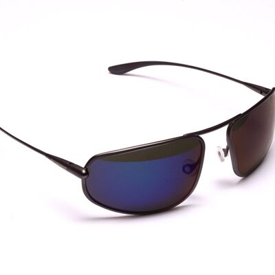 Strato – Gunmetal Titanium Frame Iridescent Blue Mirror Grey Polarized Sunglasses