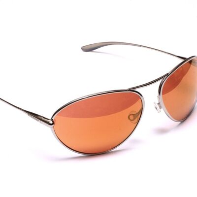 Tropo – Gafas de sol fotocromáticas con montura de titanio pulido dorado espejo cobre/marrón