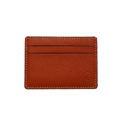 Porte-cartes N°1 cuir de veau orange