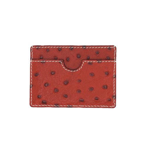 Cardholder N°1 calfleather ostrich red
