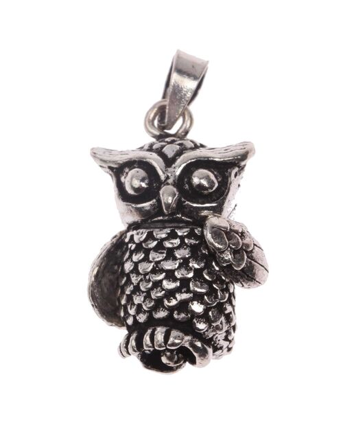 Buy wholesale Silver pendant owl made of 925 sterling silver charm 20x13mm