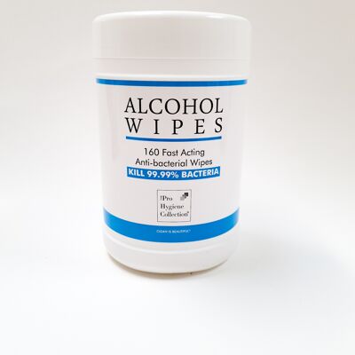The Pro Hygiene Collection Alcohol Wipes (75% alcohol, 160 wipes/tub)