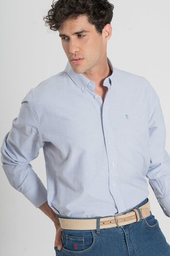 Chemise rayée bleu marine 1