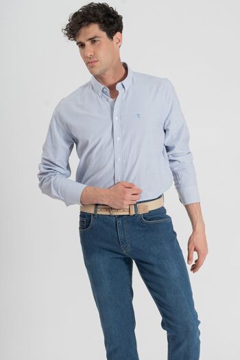 Chemise rayée bleu marine 5