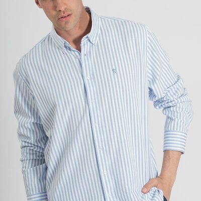 Chemise à rayures bleu clair 1