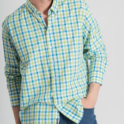 Turquoise Green Checkered Shirt