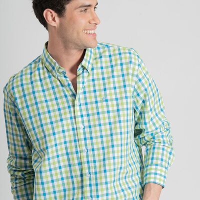 Turquoise Green Checkered Shirt