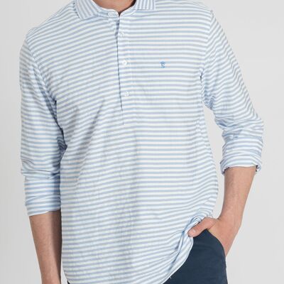 Chemise à rayures bleu clair