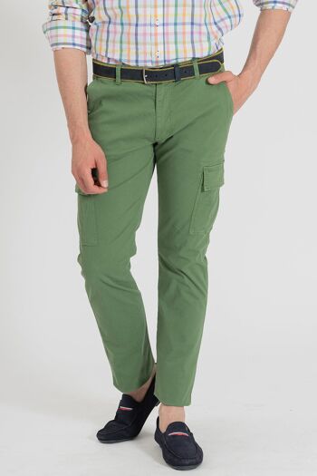 Pantalon cargo sport kaki 2