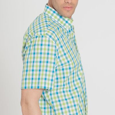 Camisa Verde Cuadros Manga Corta