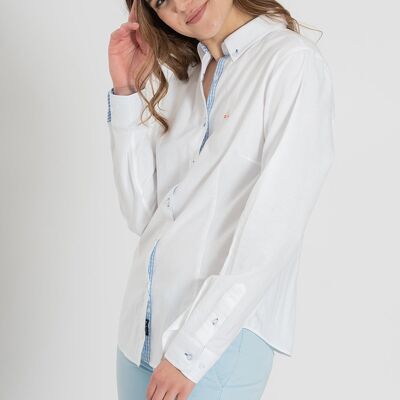 Chemise Oxford Blanche Contraste Vichi 1