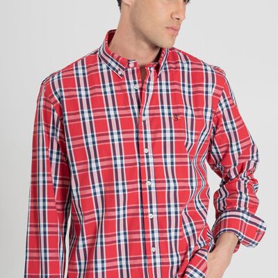 Chemise à carreaux rouge marine