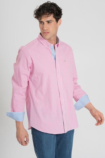 Chemise vichy rose 5