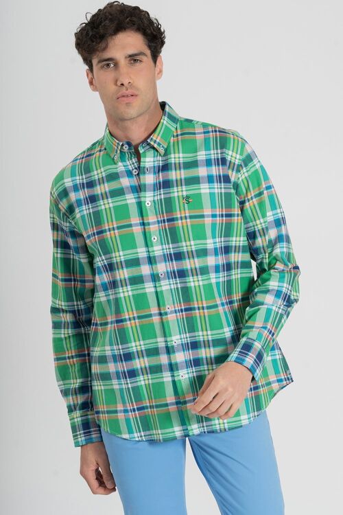 Camisa Cuadros Verde Marino