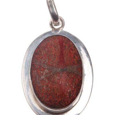 Korallen-Anhänger + Silber 925 Sterling / charm with Coral and silver / 37x24mm