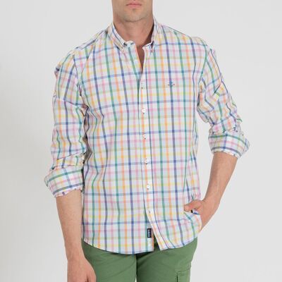 Chemise Blanche à Carreaux Multicolore
