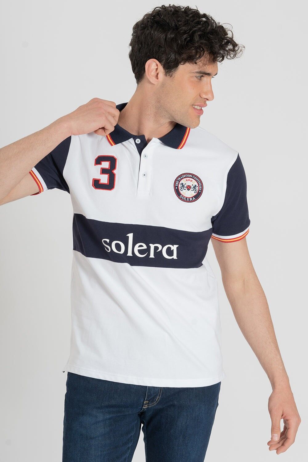 Weißes Traditions-Polo