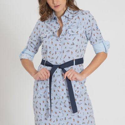 Robe à rayures bleues