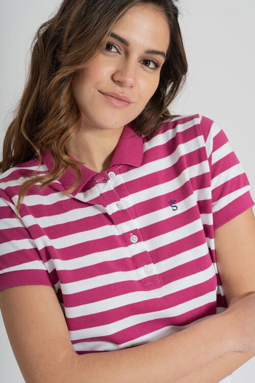 Polo Rayas Fucsia