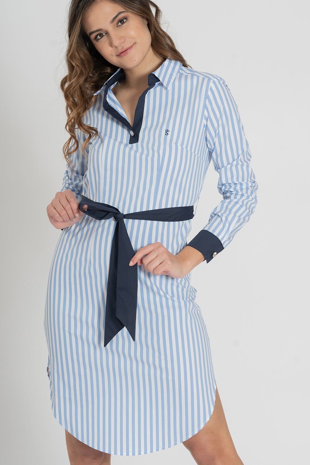 Abito a righe blu Bco