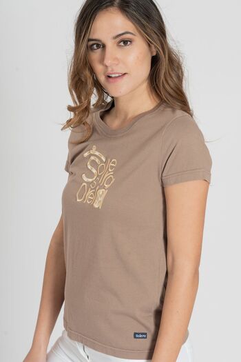 T-shirt marron clair 4