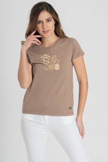 T-shirt marron clair 5