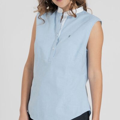 Camicia smanicata azzurra
