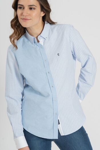 Chemise à rayures bleu clair 4