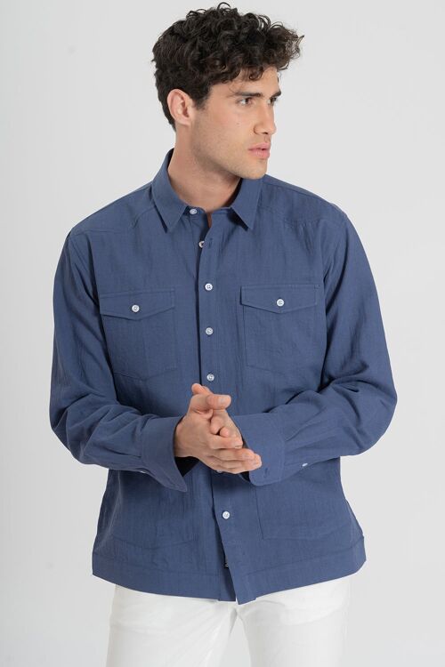 Camisa Guayabera Azul