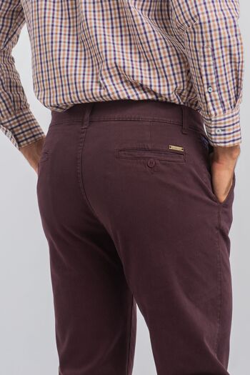 Pantalon chino semi-ajusté bordeaux 3