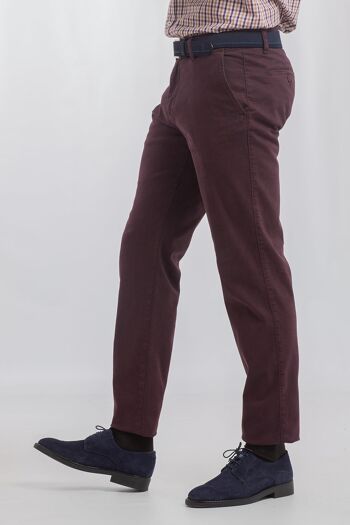 Pantalon chino semi-ajusté bordeaux 6