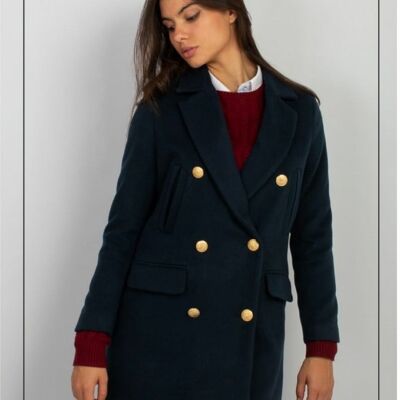 Cappotto dritto blu navy classico