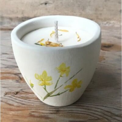 Merryfield Pottery - Portacandele Shabby Chic con fiori botanici - Caprifoglio