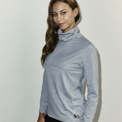women t-shirt 4 long sleeve grey melange