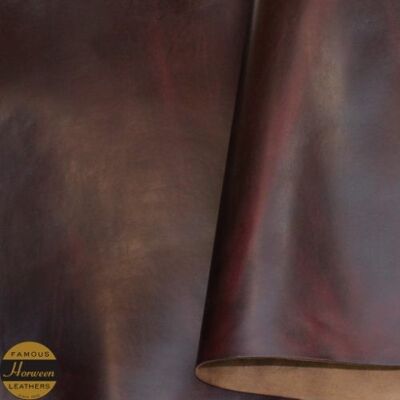 Horween Chromexcel Leather buckle, bag & cuff strap sets. - Burgundy Brass finish 1 strap & buckle set