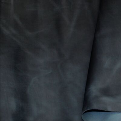 Leather buckle, bag & cuff strap sets - Slate-blue "brass finish" "2 strap & buckle set"