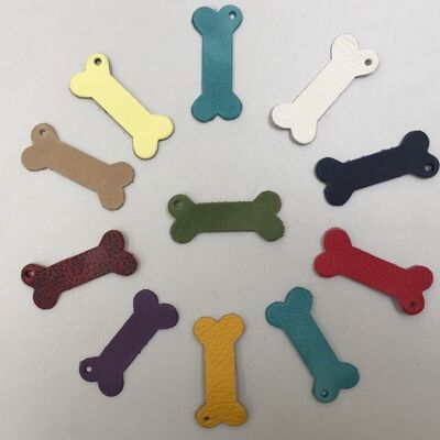 Leather Die-Cut Bone Shapes - "12" "assorted colours"