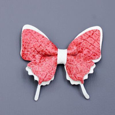 Leather Die-Cut Butterflies - "strawberries and cream "