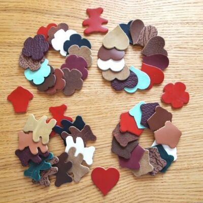 Leather Die-Cut Shapes - "12" "heart"