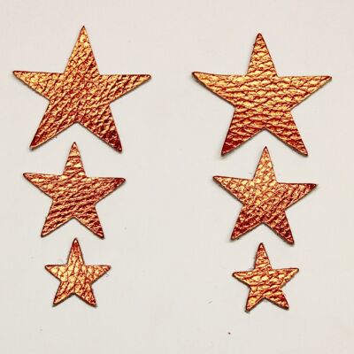 Copper Leather Star Shapes Embellishments for Cards and Jewellery