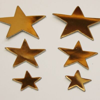 Gold Leather Star Shapes Embellishments for Cards and Jewellery